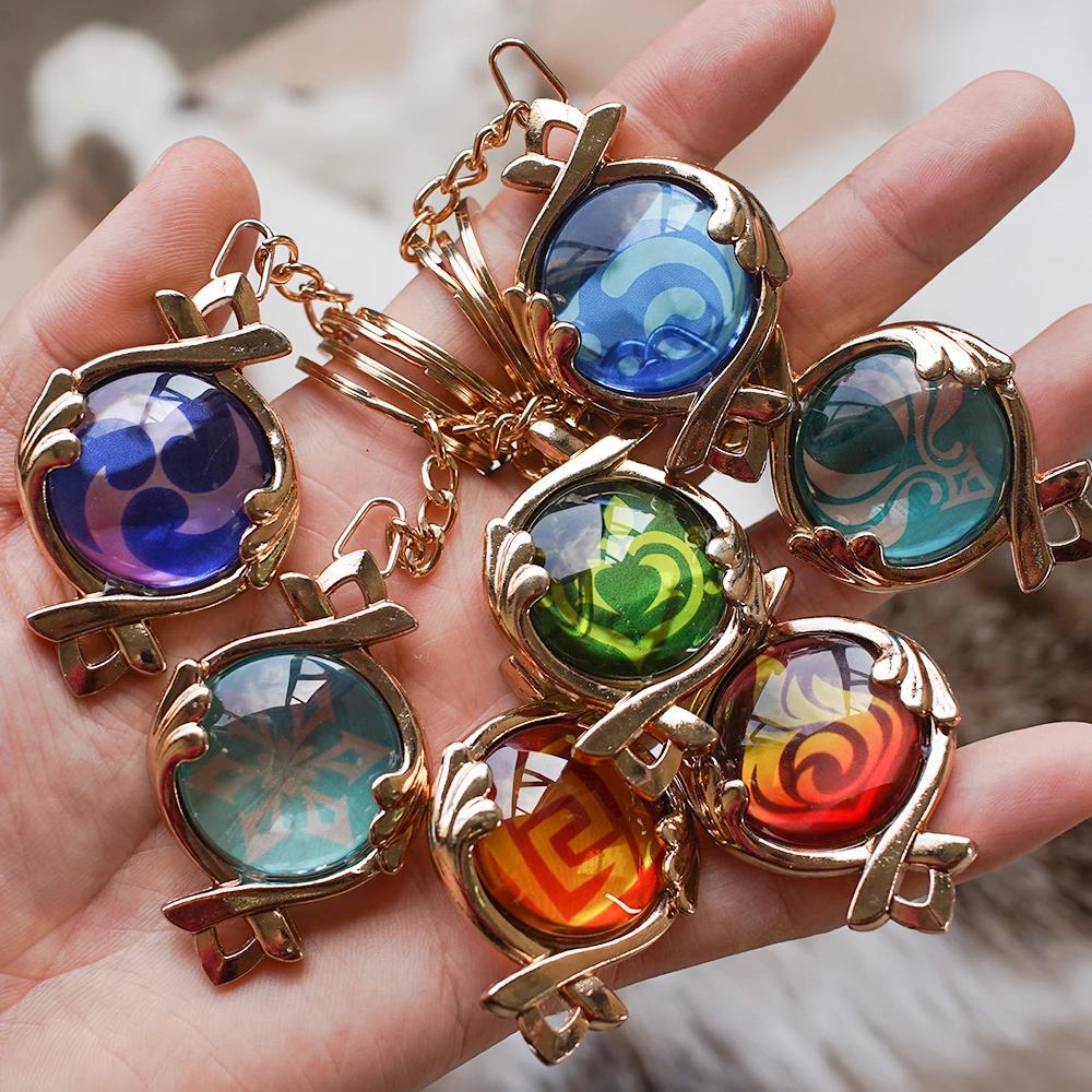 Genshin Impact Court Of Fontaine Vision Furina Weapon Chinese Game Periphery Glass Model Keychain Car Pendants Collectible Toy