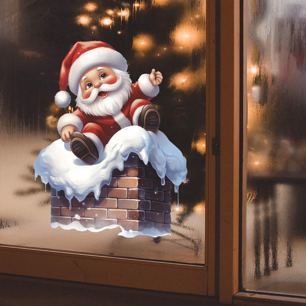 Fun-f260 Santa Claus Střešní prostředí Dekorativní skleněné dveře a okna Samolepky na okna