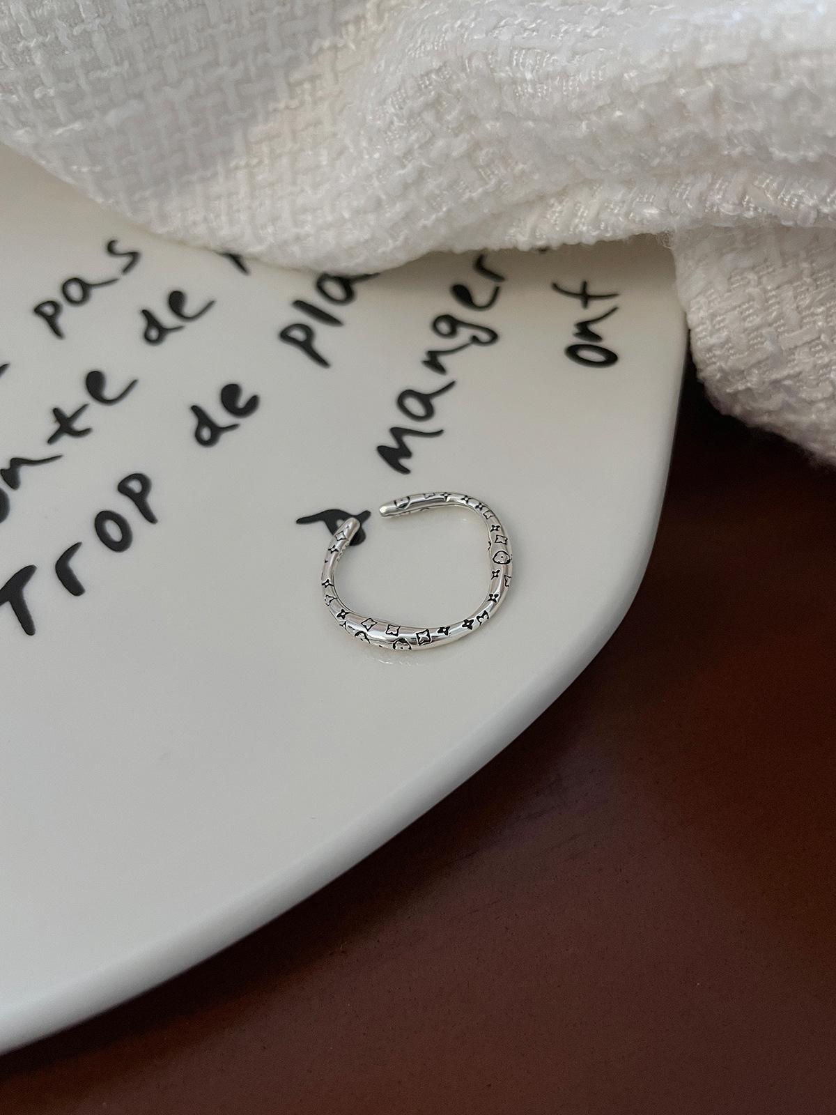 

Простое нишевое кольцо из стерлингового серебра 925 пробы, нестандартное, женское, индивидуальное, ветрозащитное, роскошное, регулируемое, небольшое кольцо-цветок на указательный палец opening adjustable