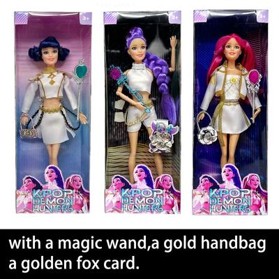 @@@@Figurine Kpop Chasseurs de Démons avec Tigre Derpy Rumi Mira Zoey Figurines Sussy Lumières Colorées Chanson Thème pour Noël Gif