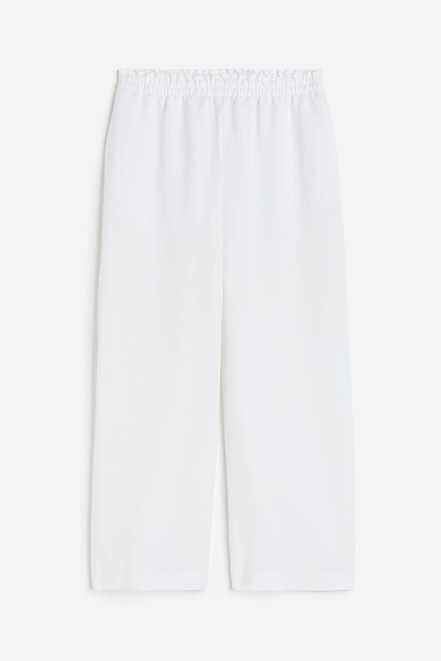 

Cropped linen-blend trousers