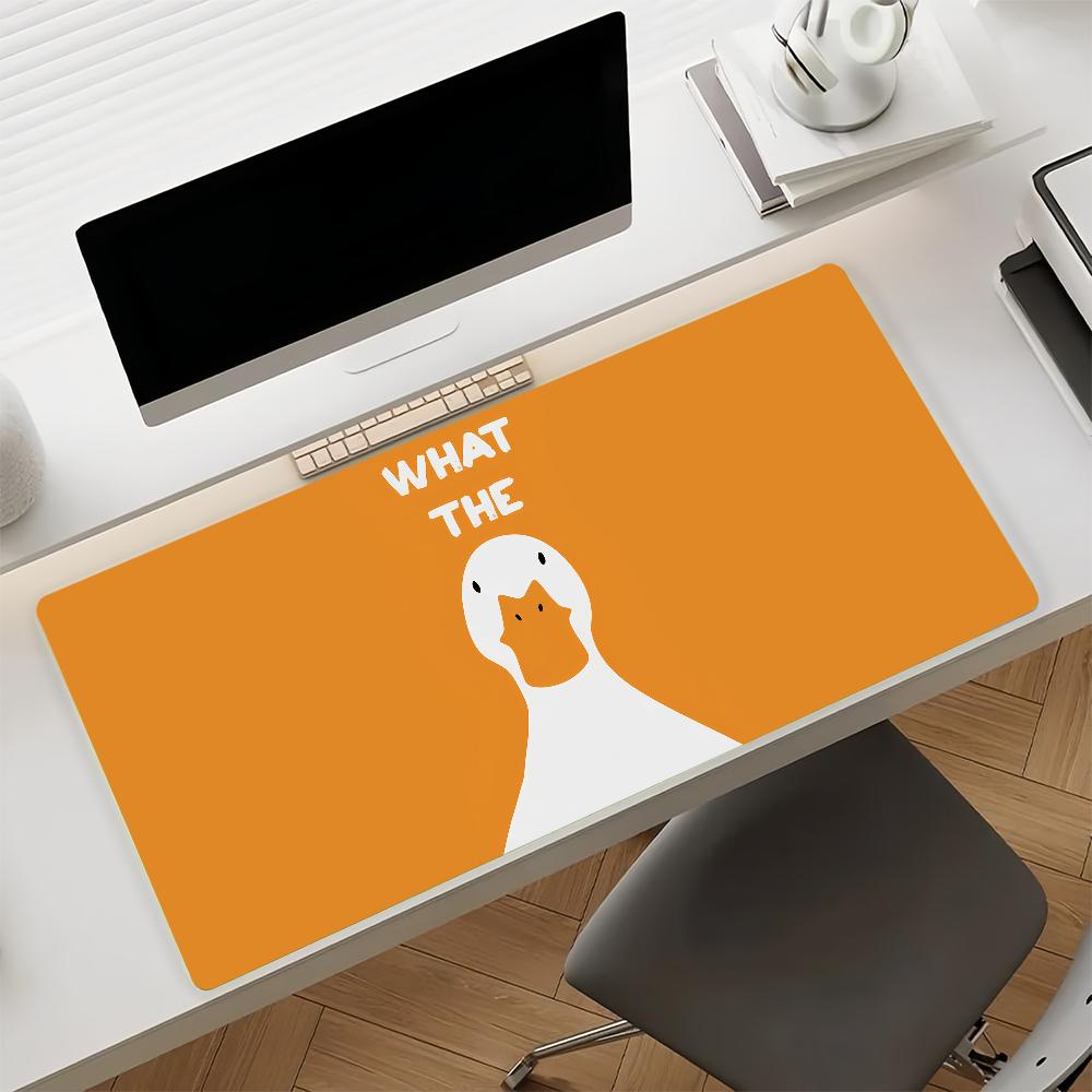 Cartoon What the Duck Mouse Pad Non-slip Rubber Gamer Balance Computer Mat Decoracion Deskmat Laptop Office Large