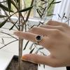 copper plated Ring for Women Girl Gift Blace Stone Crystal Glaze Retro Punk Open Jewellery Dropship High Quality