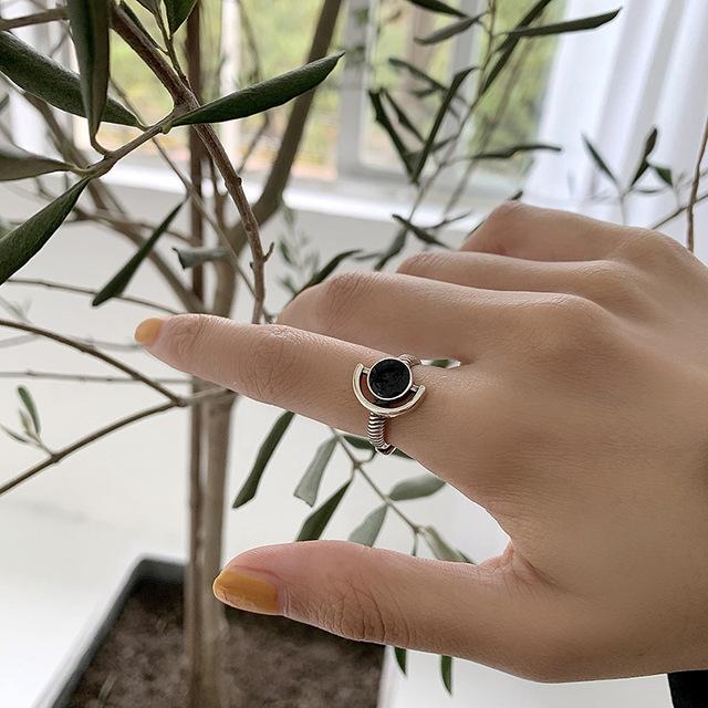 copper plated Ring for Women Girl Gift Blace Stone Crystal Glaze Retro Punk Open Jewellery Dropship High Quality