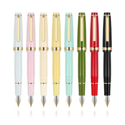 Jinhao 82 Candy Color Fountain Pen Gold Trim Acrylic Barrel Fine Nib for Writing Calligraphy Signature