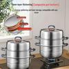 KOBACH 304 Stainless Steel 3-Layer Steamer Pot