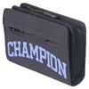 Champion Bi-Fold Brieftasche für Damen und Herren, College-Logo, Leichtes Nylon mit Münzfach, LF-Reißverschluss, Kompakt, Unisex, Schwarz