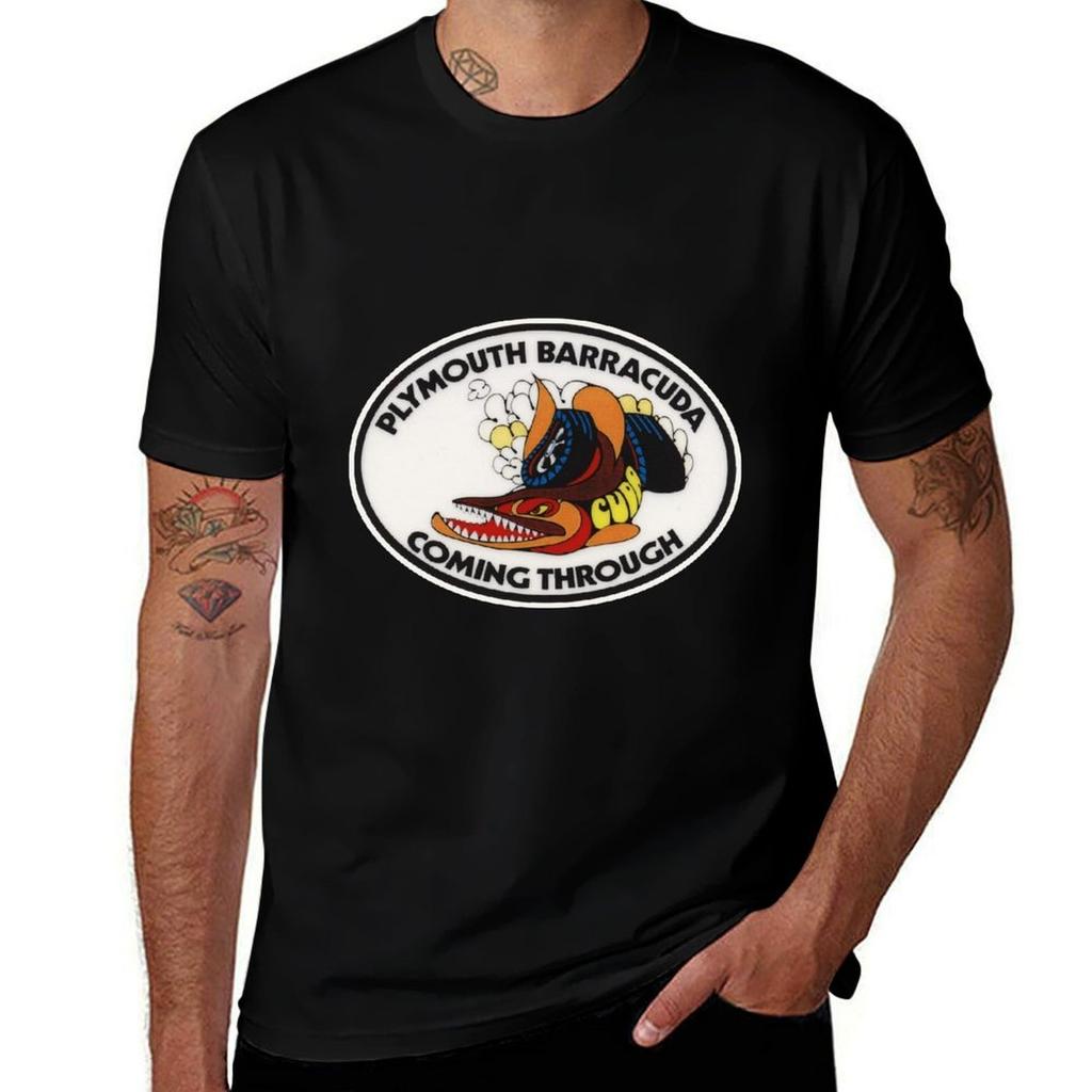 Plymouth Barracuda Graphic Cotton T Shirt Black Black