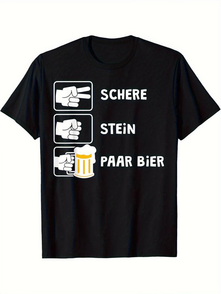 Rock Scissors A Pair of Beers T-shirt Summer Men's Tracksuit O-Neck Casual Sportswear Harajuku