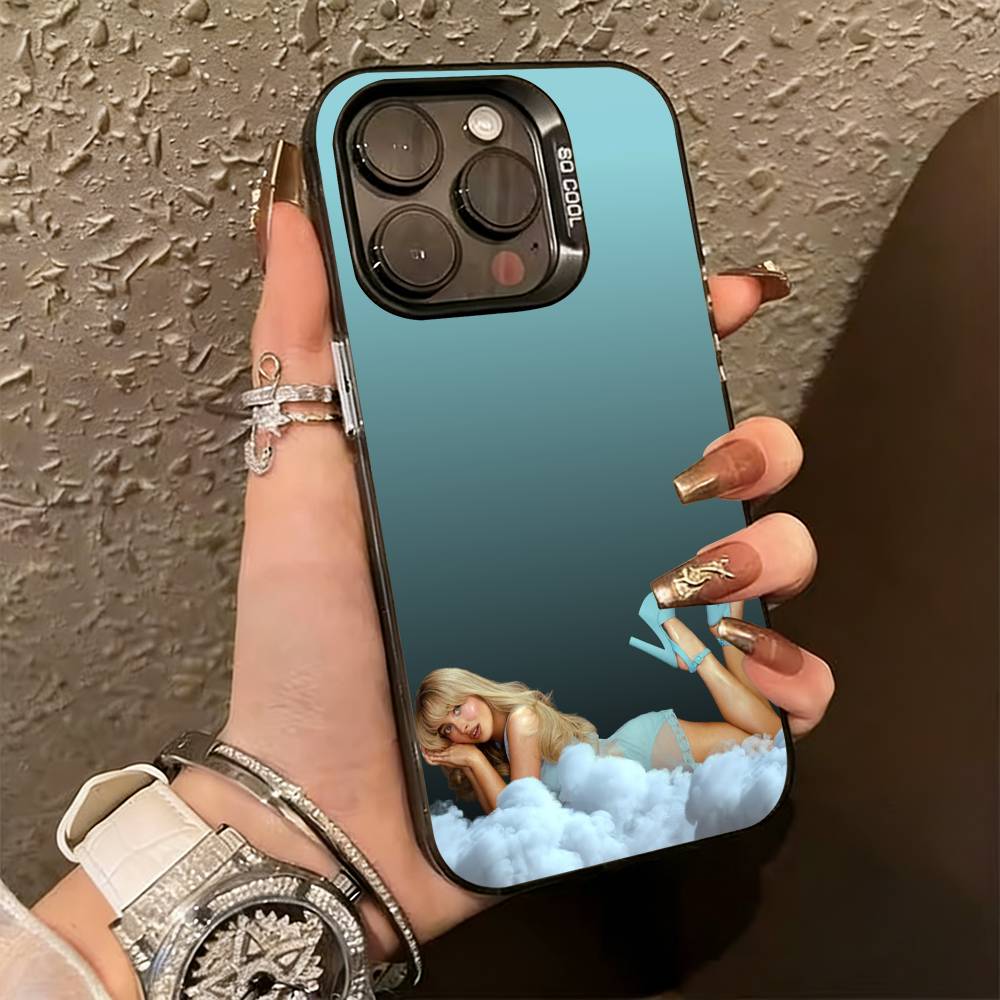S-Sabrina C-Carpenter Phone Case For iPhone 17,16,15,14,13,12,11 Plus,Pro Max,XS,Colorful Silver Black Cover