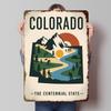 Pôster de Viagem do Estado Centenário do Colorado Impresso Personalizado Arte de Parede Retrô Placas de Metal Estanho Vintage para Decoração de Quarto em Casa