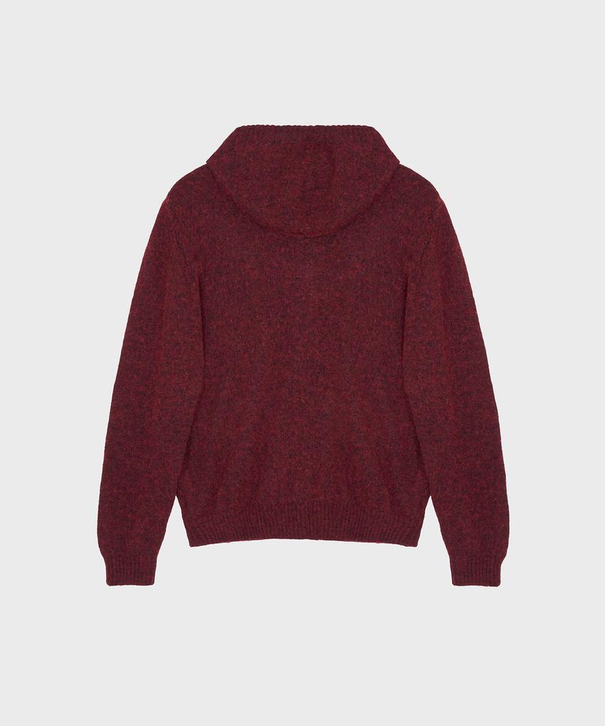 Surface Edition Button Up Hooded Knit Wine