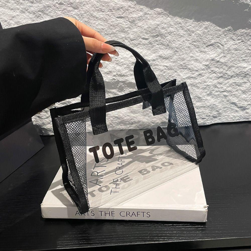 All-match PVC Beach Bag Large Capacity Waterproof Handbag Transparent Jelly Bag  Cosmetic Bag