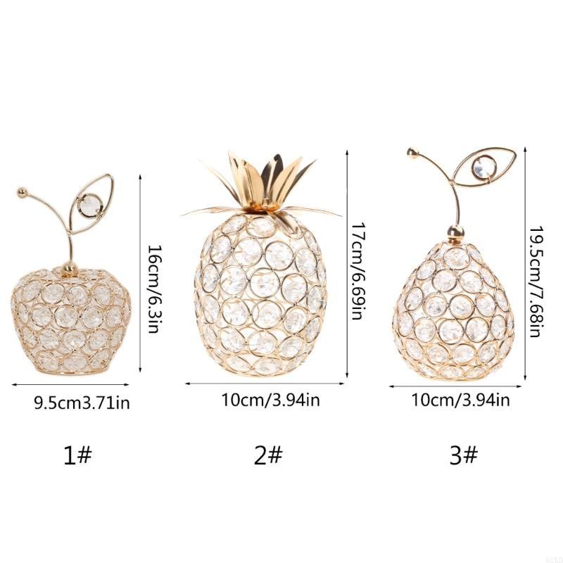 62KD Crystal Fruit Statue Artificial Fruit Statue Desktops Centerpieces for Office