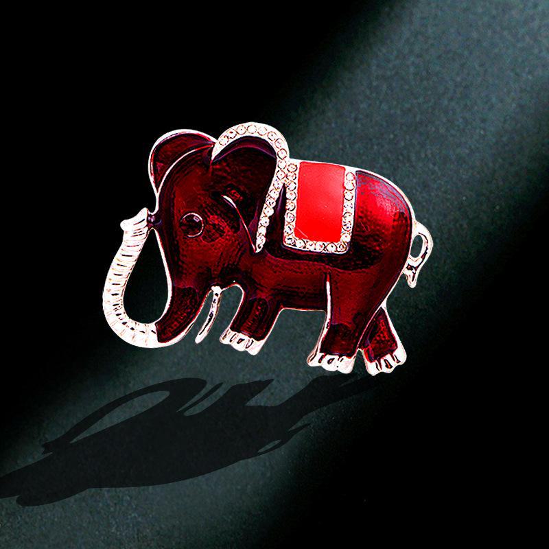 

Брошь Lucky Elephant со стразами - булавка для корсажа в виде слона из сплава YNCP5961 красный