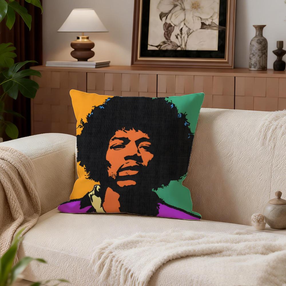 Singer J-Jimi Hendrix Cushion Cover Cushion Cover Set 4Pcs 50X50 45X45 40X40 Pillowcase Decorative Sofa Home Decor