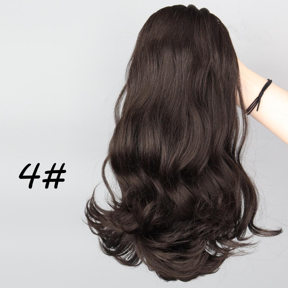 MISSQUEEN Synthetic Tail Wrapping Around Drawstring Natural Wavy Ponytail Hairpiece with 2 Comb Hair Extensions Black for Women