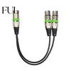 Audio Wire 30cm Cable Anti-winding Balanced Transmission Zinc Alloy 2 in 1 Extension Cord XLR Male to Female for Sound Console