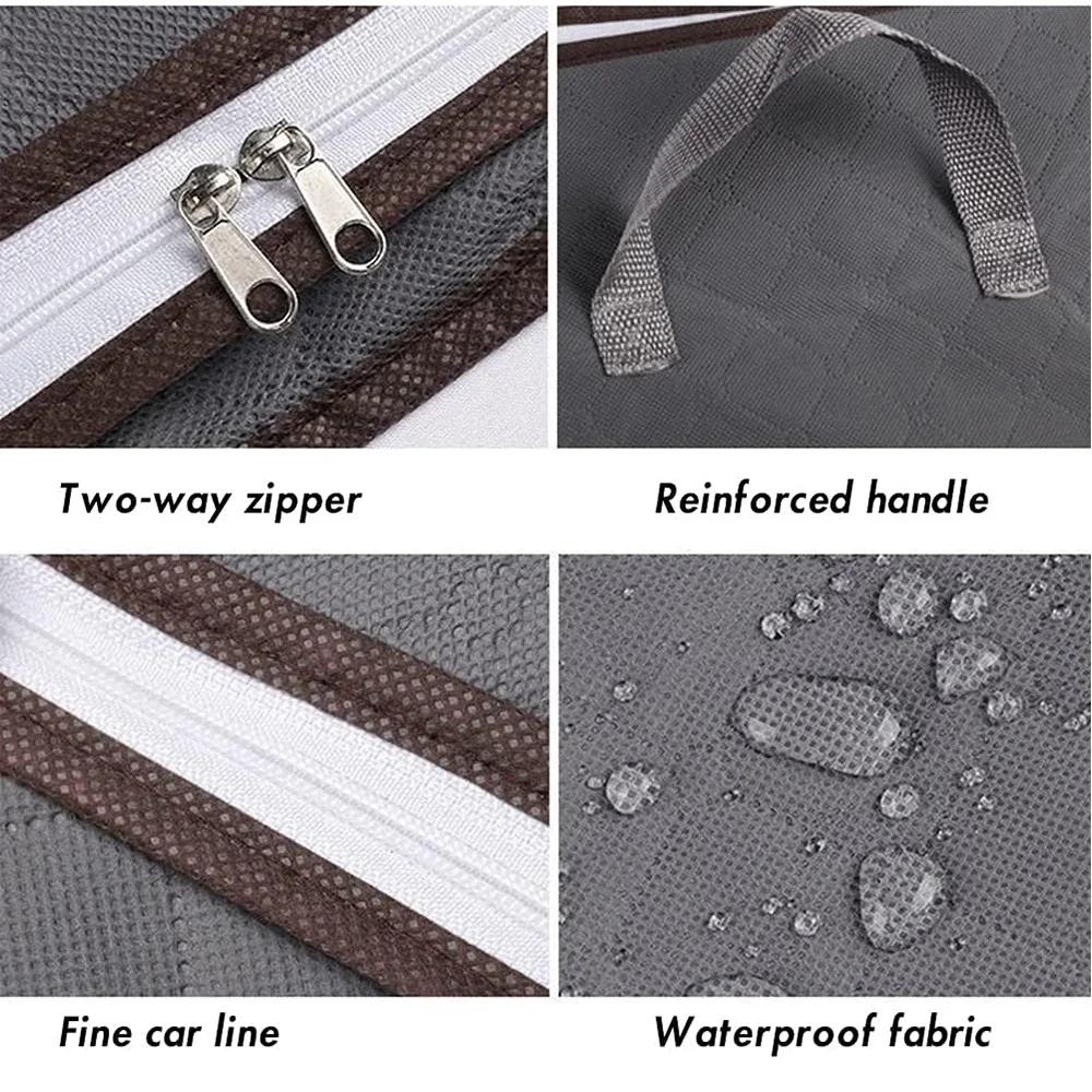 Steppdecken-Aufbewahrungstasche Klassifizierungsbox Staubdichte Tasche mit Reißverschluss Vliesstoff Kleiderschrank Große Kapazität Kleideraufbewahrungsbox