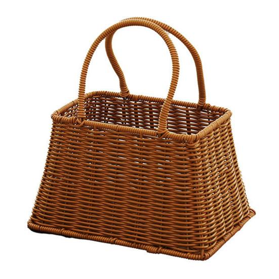 

Handmade Open Gift Basket Faux Rattan Woven Basket Party Favor Basket with H