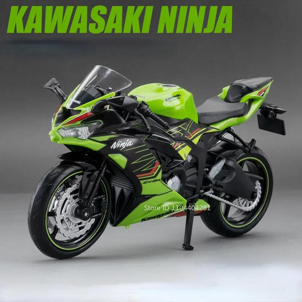 1:12 Kawasaki Kx450 Nijia Zx-6r Motorcycle Model Toy Diecast Alloy Car Front Wheel Steering Shock Absorption Decorative Boy Gift