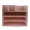 Desktop Organizer Office Storage Rack Wood Display Shelf Pink