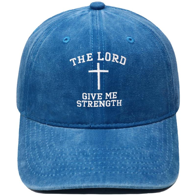 The Lord gave me strength embroidered baseball cap vintage casual visor for men and women