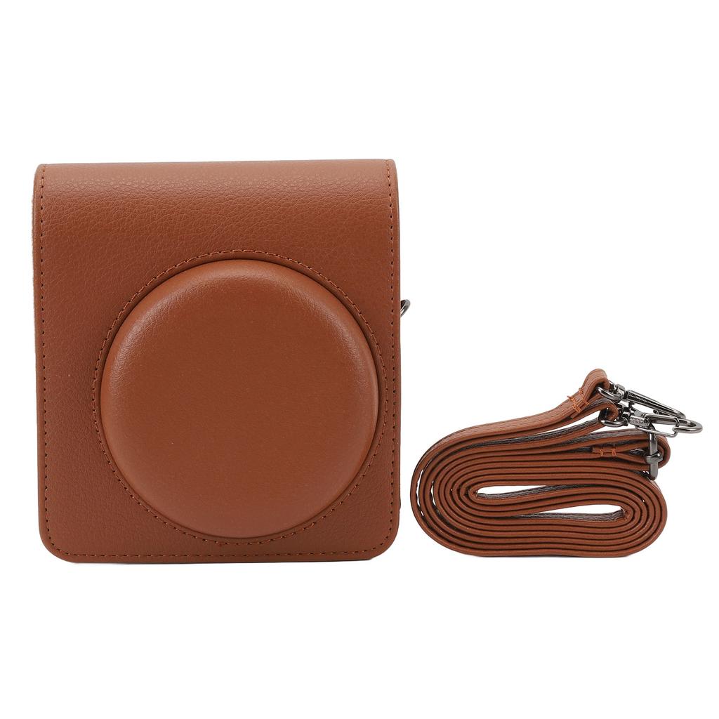 Instant Camera Case with Strap for Mini 99 Retro PU Leather Protective Storage Bag Brown