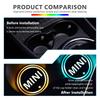 For MINI Car Cup Holder Bottom Pad 7 Color Luminous LED Coaster Cooper One S JCW Countryman R56 R50 R53 R55 F56 F55