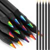 Accuprints 12 Colors Rainbow Pencils For Kids Adults, Rainbow Colored Pencil Art Supplies For Girls Boys, Black Wooden M