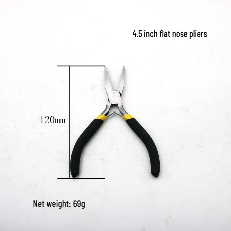 8-Piece Multifunctional Pliers Set: 4.5-inch Mini, Diagonal, Needle Nose, Flat Nose Pliers with Black and Yellow Handles.