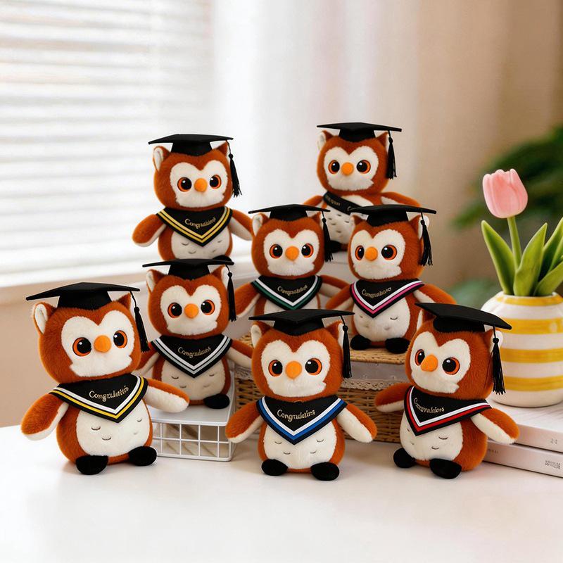 Graduation Wise Owl Plush Toy with Cap - Student Souvenir
