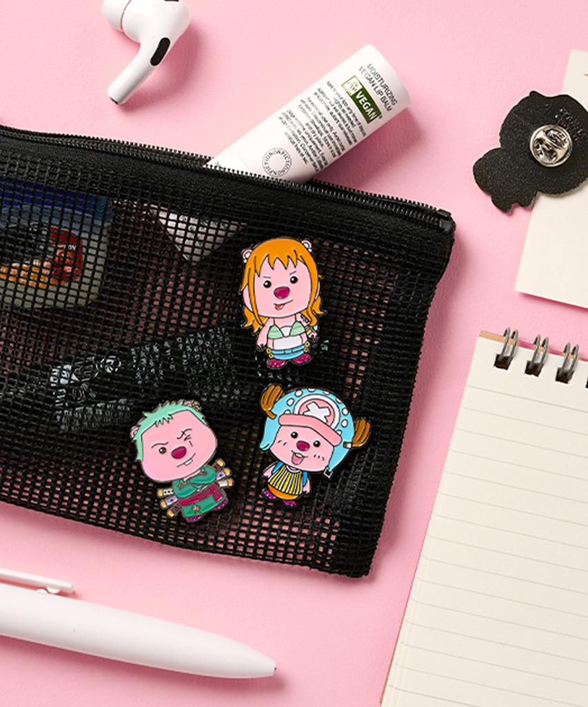 Zanmangloopy Zanman Luffy X One Piece Metal Pin Badge Set