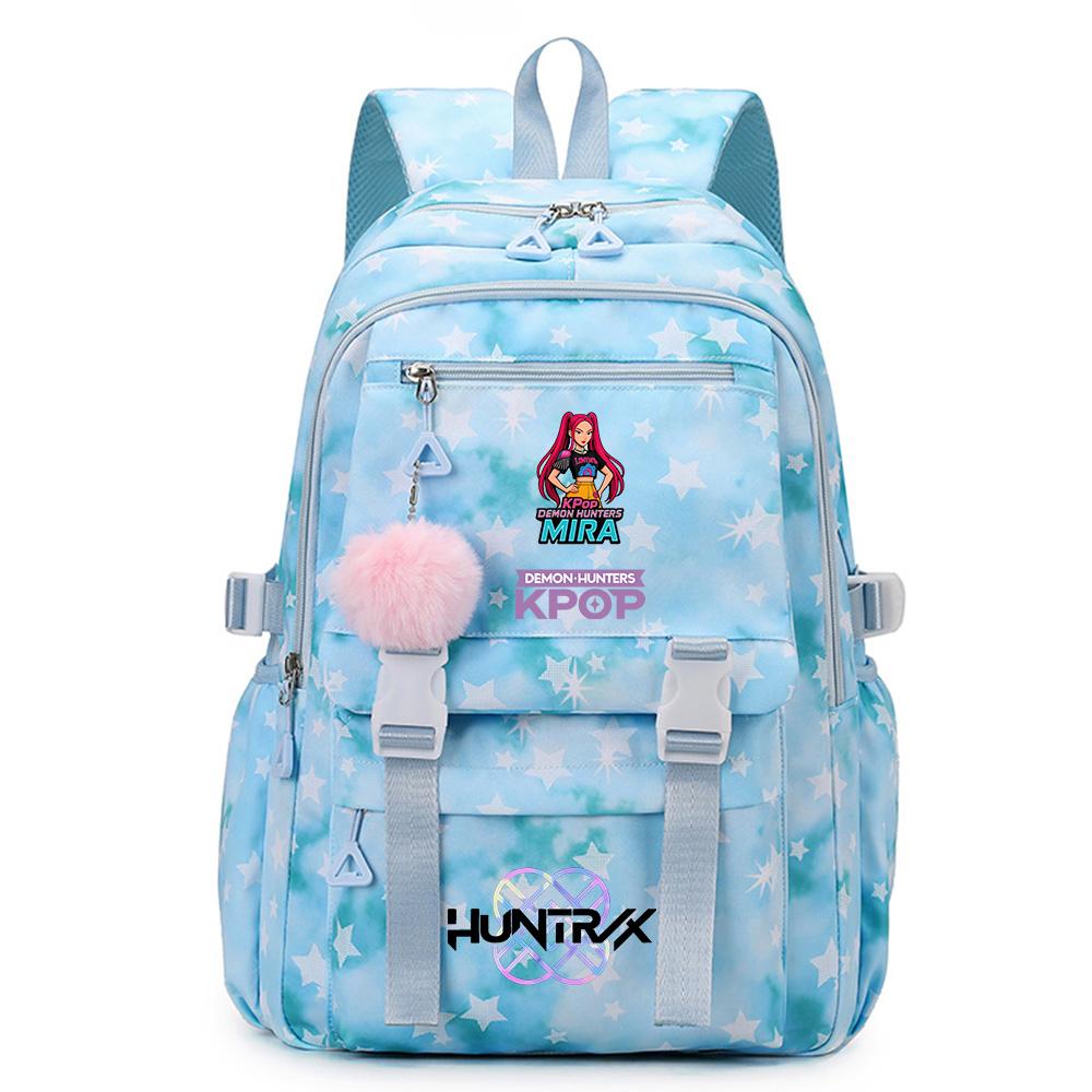 Cartoon Anime K-Pop Demon Hunters Printed Backpack Large Capacity Bookbag Laptop Unisex Student Boy Girl School Bag Large Capacity Travel Outdoor Bag