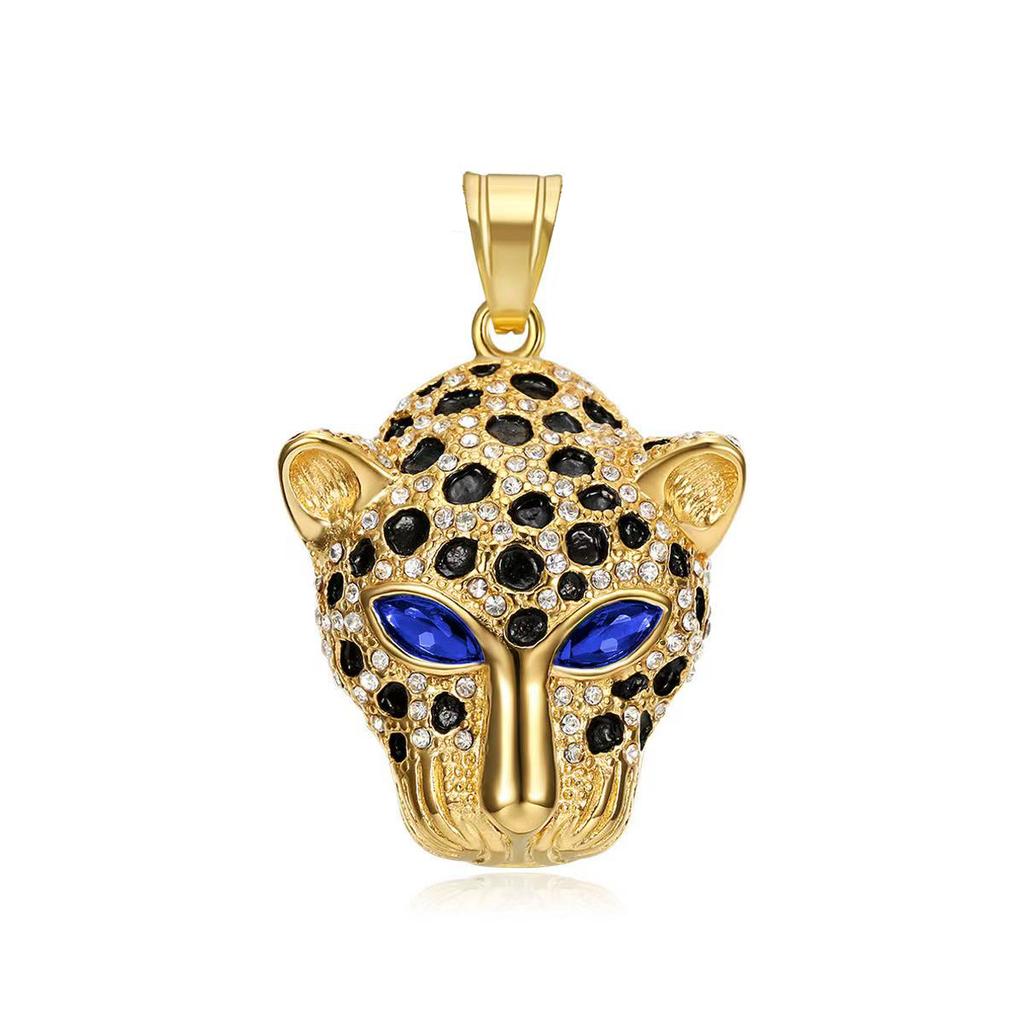Vintage Stainless Steel Leopard Head Pendant Necklace Gothic Hip Hop Classic Animal Necklaces for Men Fashion Party Jewelry Gift