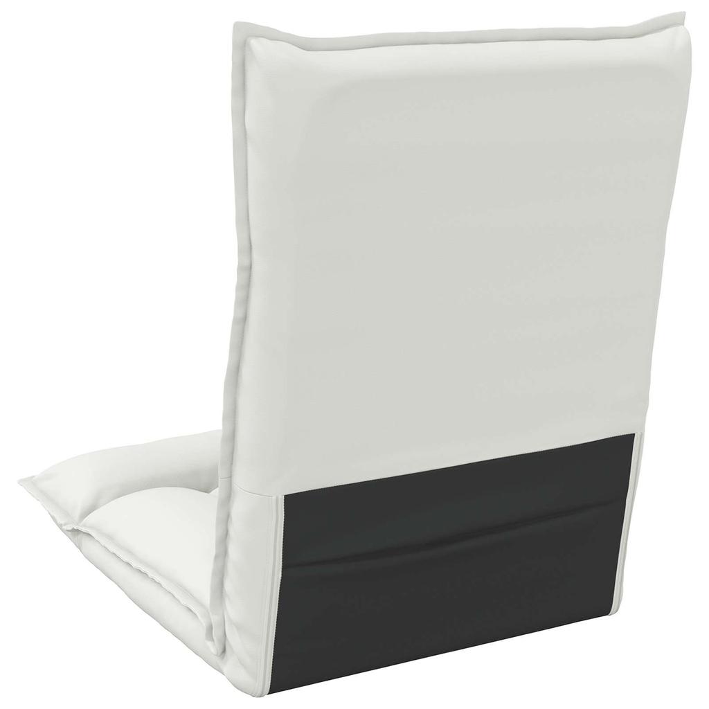Adjustable Floor Chair White Faux Leather