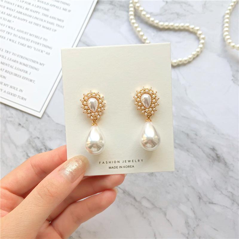 Palace Style Pearl Earrings S925 Silver Needle Earrings Frenchretro Earrings Female Elegant