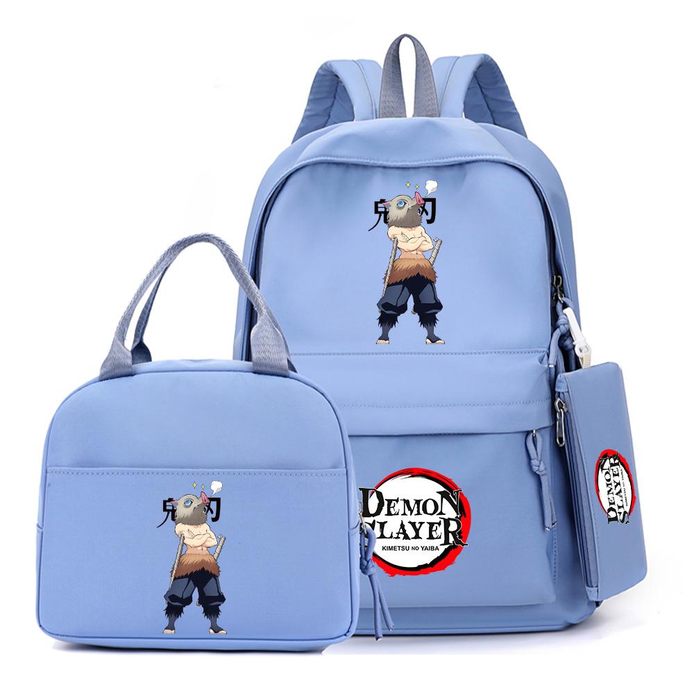 

3Pcs/set Demon Slayer Printed Backpack Pencil Case Lunch Bag for Children Student Schoolbag Large Capacity Waterproof Travel Bag Gift