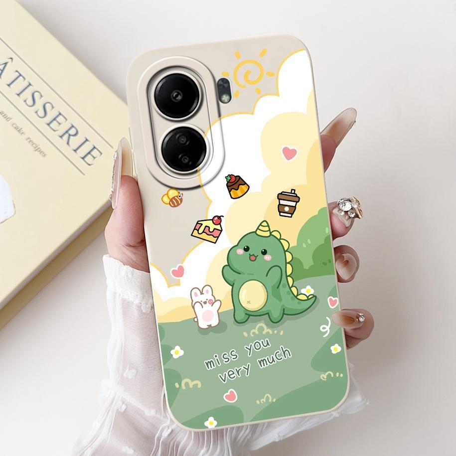 For Xiaomi Redmi 13C 4G Case Cute Cartoon Panda Capa Shockproof Silicone Phone Cover For Xiaomi Poco C65 Redmi13C 13 C 4G Bumper