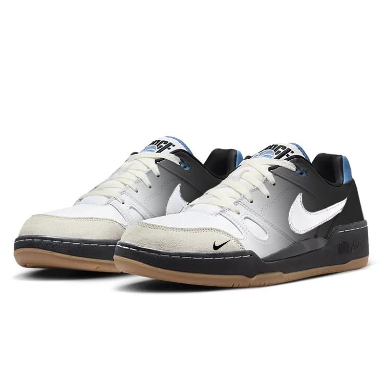 Nike Full Force Gray Shadow Slip Resistant And Breathable Low Top Skateboard Shoes Men's White Black HJ7262-100(Team366-)