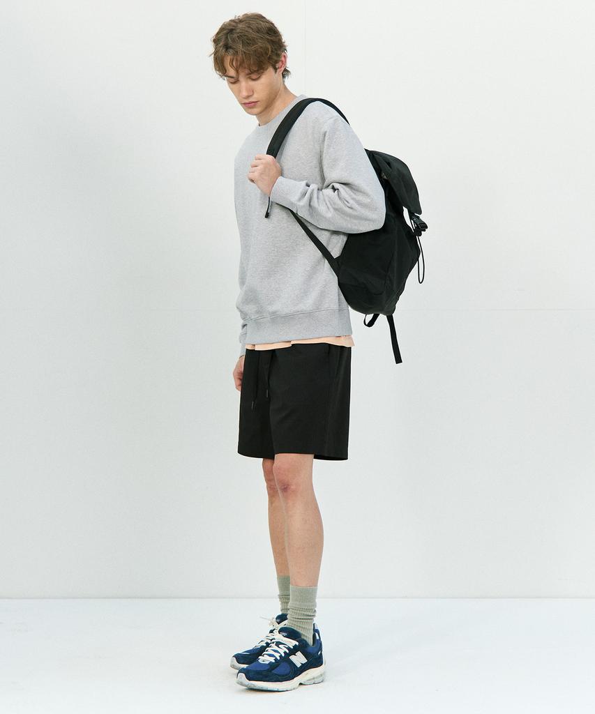 BASIC HOUSE Cotton String Band Half Pants Black Lzhp3104 (A Type)