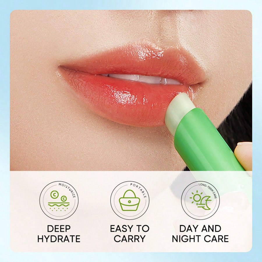 1PC Aloe Vera Moisturizing Lipstick,Aloe Lip Balm, Moisturizing And Hydrating, Nourishing And Hydrat