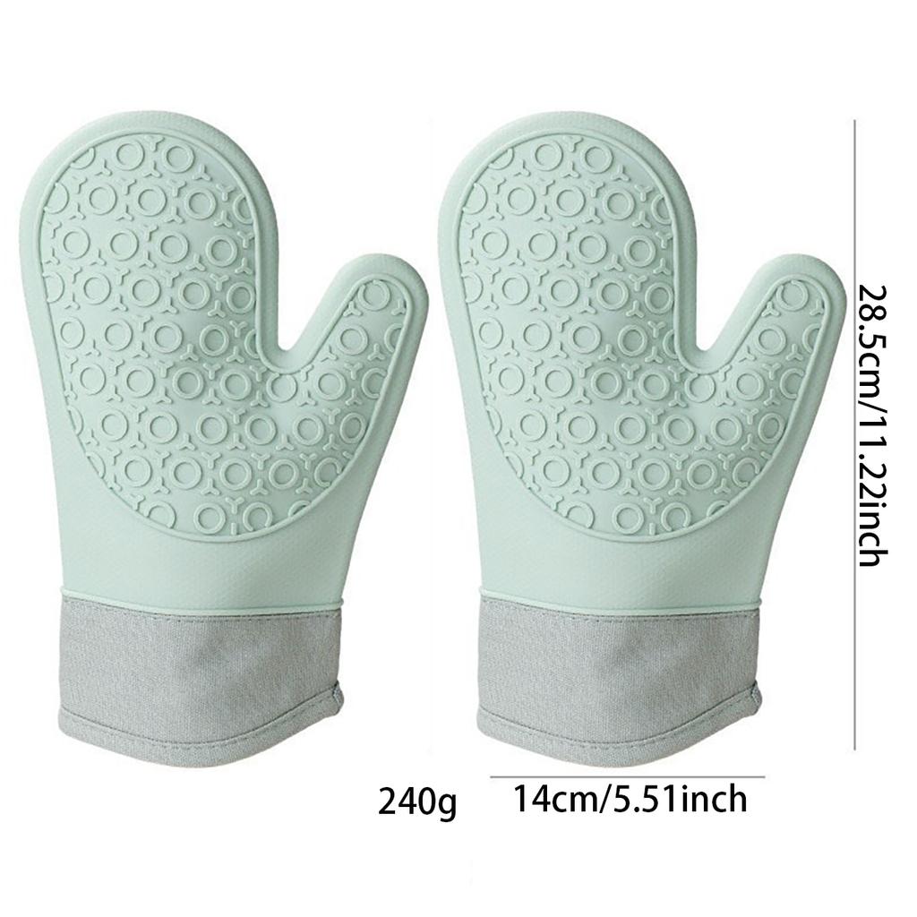2pcs Silicone Gloves Thickened Insulation Gloves Anti Slip Anti Scald Oven Gloves Kitchen Baking ToolS