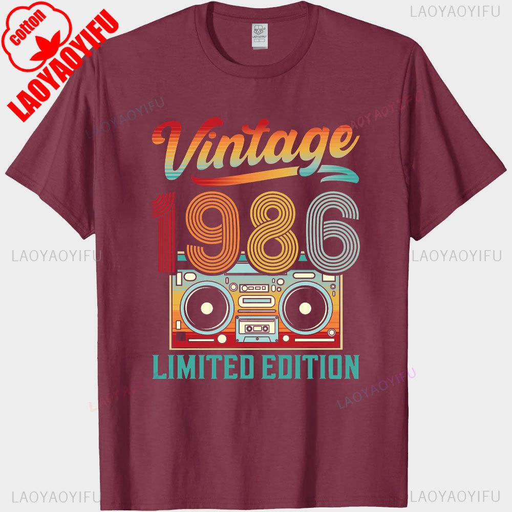 Vintage Made in 1986 40th Birthday 40 Years Old TShirts Summer Graphic Cotton Streetwear ShortSleeve Gifts Tee Men Tops