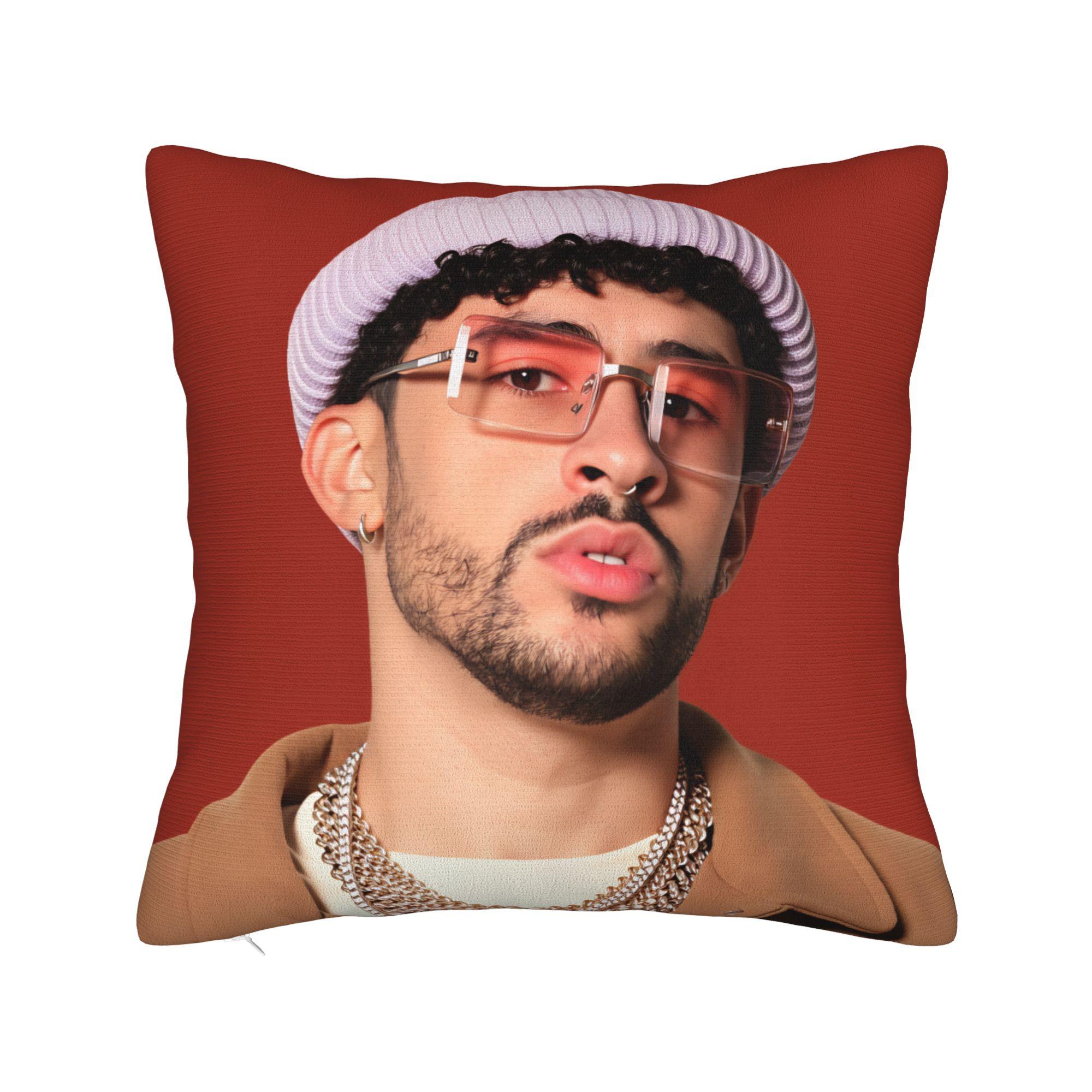 Shunika Chen Unisex Bads Bunnys Sad Heart Comfy Pillow Case Kawaii Pillow Cover Graphic Pillowcases For Couch Sofa Bedroom