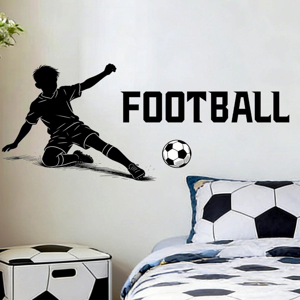Soccer Theme Wall Decal For Bedroom Living Room Sports Home Wall Decoration
