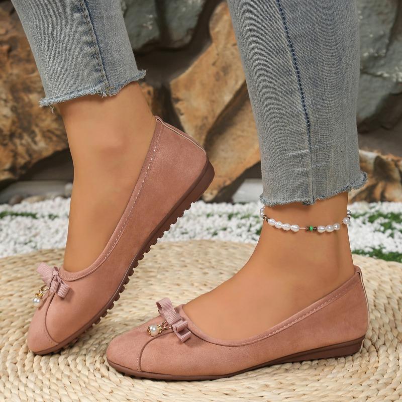 Fashion 2025 Fashion Ladies Shoes Shallow Women's Flats New String Bead Daily Plus Size Light Soft Bottom Comfortable Flat Low Heels