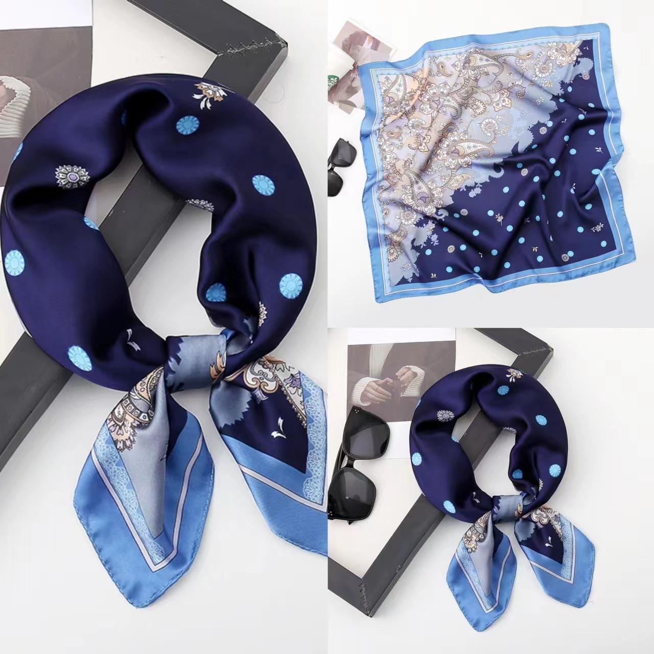 

Весна/лето Новый женский шелковый шарф 70 * 70 см Имитация шелкового твила квадратный шарф Модный принт большой квадратный шарф профессиональный шарф 70*70