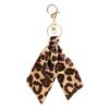 Leopard Themed Key Holder Pendant with Metal Lobster Clasp Polyester Fabric Purse Charm Bag Accessories for Handbag