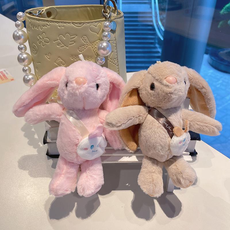 15cm Rabbit Keychain Pendant Doll Plush Toy  Mini Couple Backpack Pendant Doll Keychain
